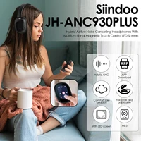 Siindoo NEWEST ANC930Plus Hybrid ANC Wireless Headphone, With Multi Magnetic Touch Control LED Screen AND APP Download 1GB MP3 2