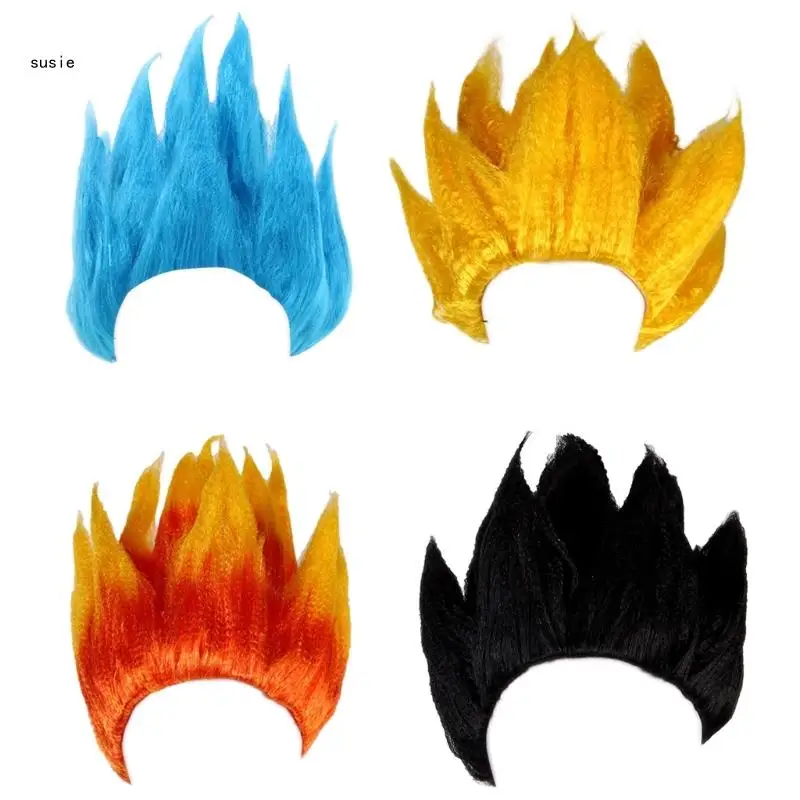 

X7YA Dragons Balls Spiked Anime Hair Synthetic Fiber Super Saiyans Gokus Kids Halloween Cosplay Costume