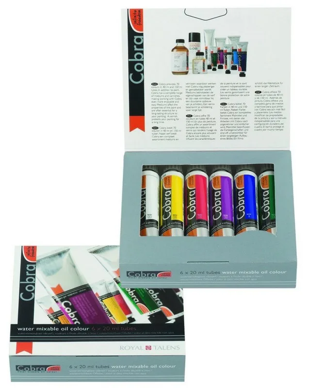 Talens Cobra Artist Water Soluble Oil Paint Set 6 Colors * 20 Ml