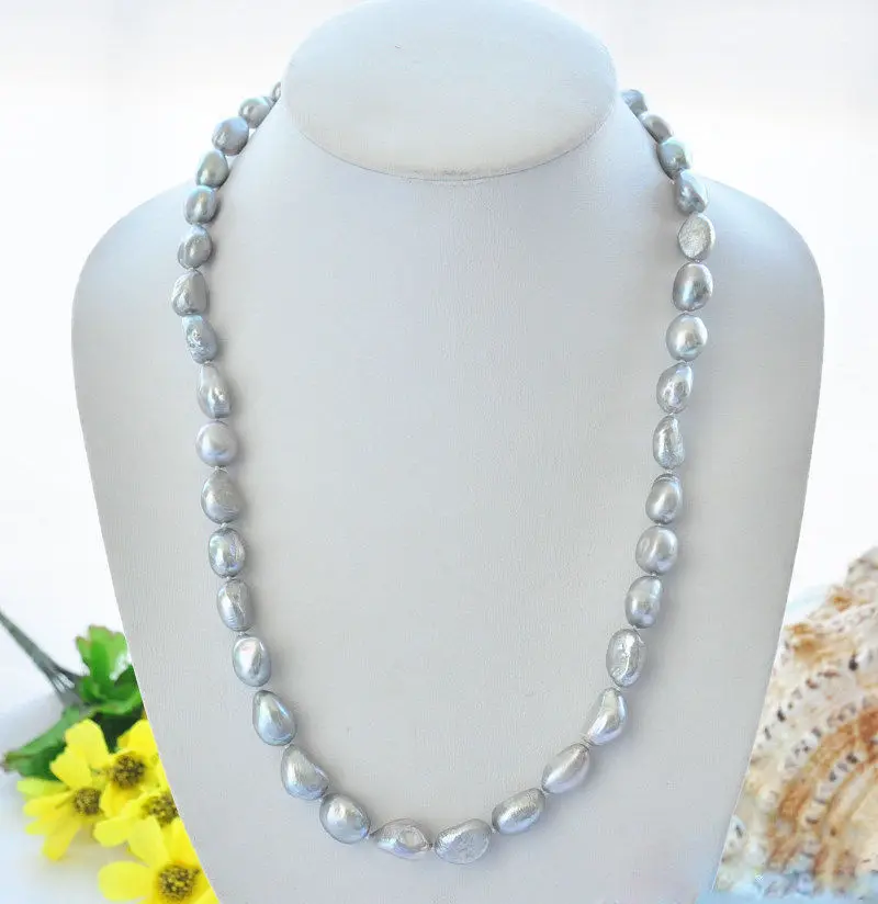 

Женское Ожерелье из натурального серого барочного жемчуга 8-9 мм 18-36 дюймов AAA