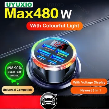 UYUXIO 6 in 1 Car Charger