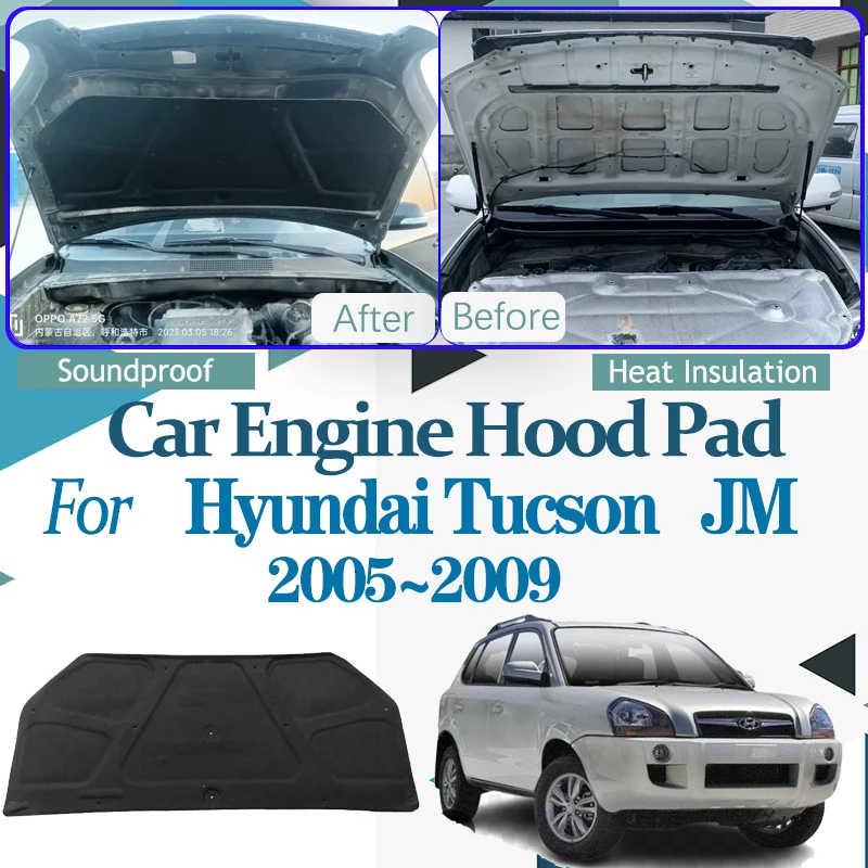 

Car Engine Hood Sound Mats for Hyundai Tucson Accessories 2005~2009 JM Auto Front Heat Insulation Cotton Covers Car Accessories