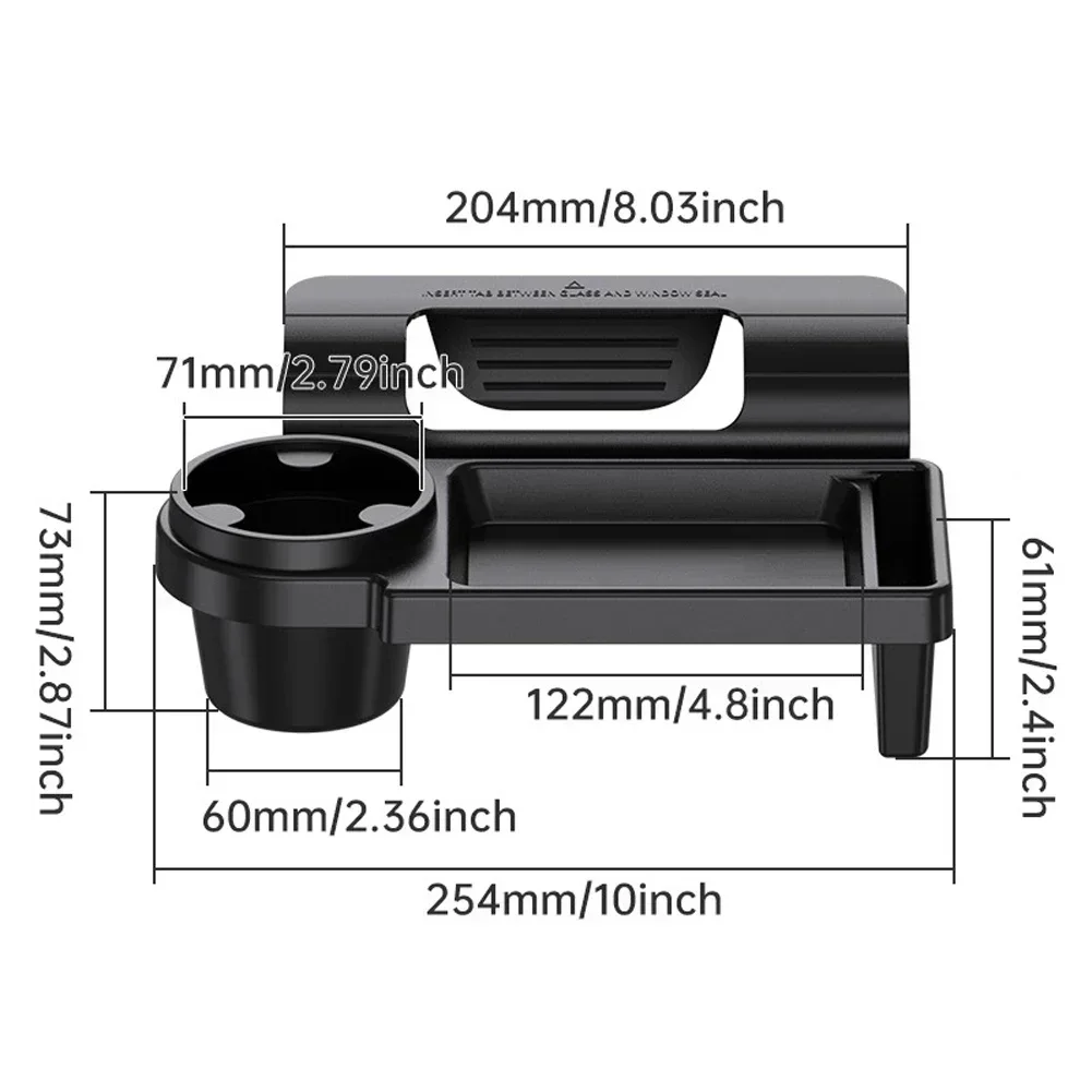 Hot Selling Car Door Side Organizer -Cup Holder & Phone Slot, Durable Plastic Storage for Window Panel, Daily Use Auto Accessory