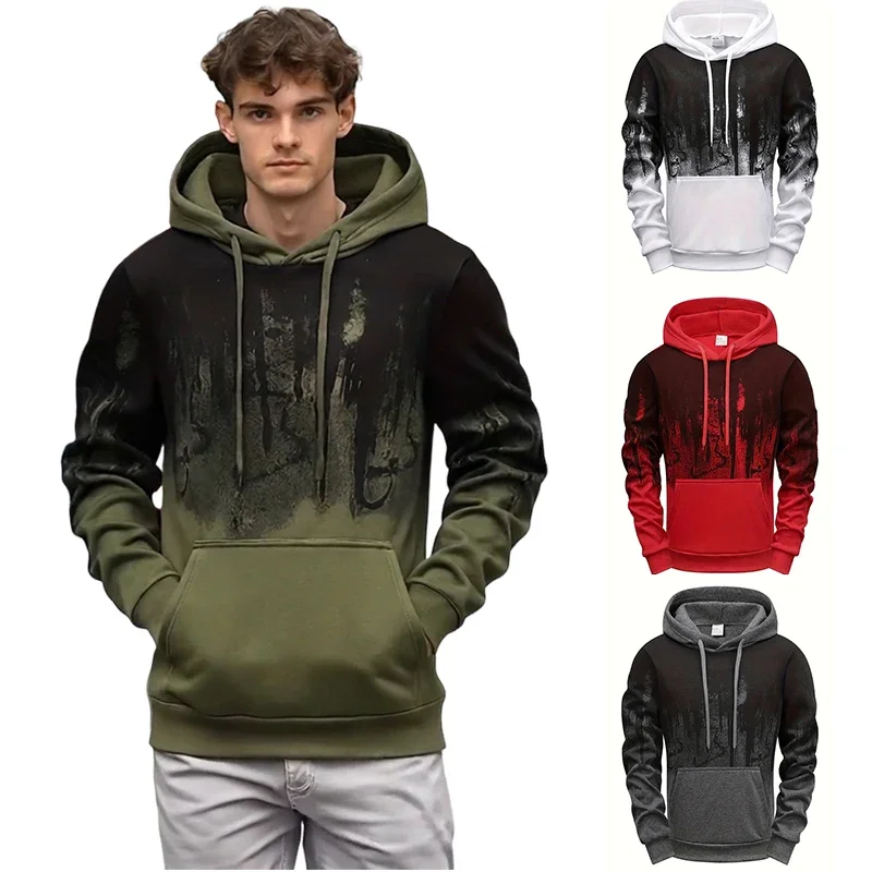 Men Splatter Hoodies Fall Winter Streetwear