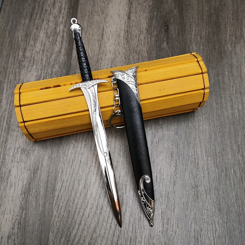 Cosplay Sword Cosplay Toy Cosplay Prop 22cm Baggins Katana Ring Aragorn Sword Metal Ninja Knife Medieval Glamdring Narthil Sword Real Japanese Katana Samurai Sabre