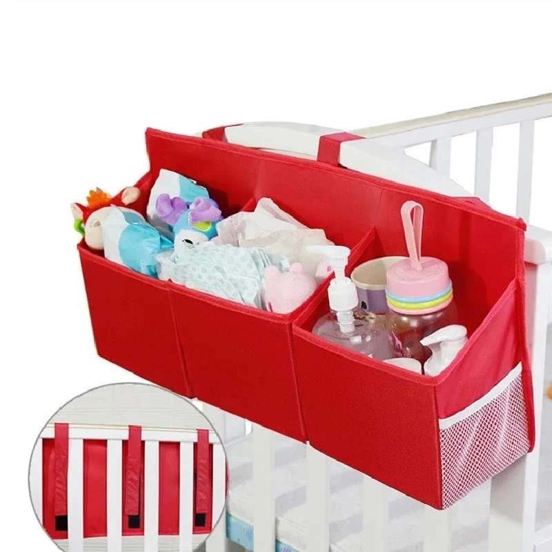 Bed Hanging Storage Bag Newborn Diaper Stacker Caddy Container Baby Bedding Set Accessories Foldable Baby Nursery Organizer Crib