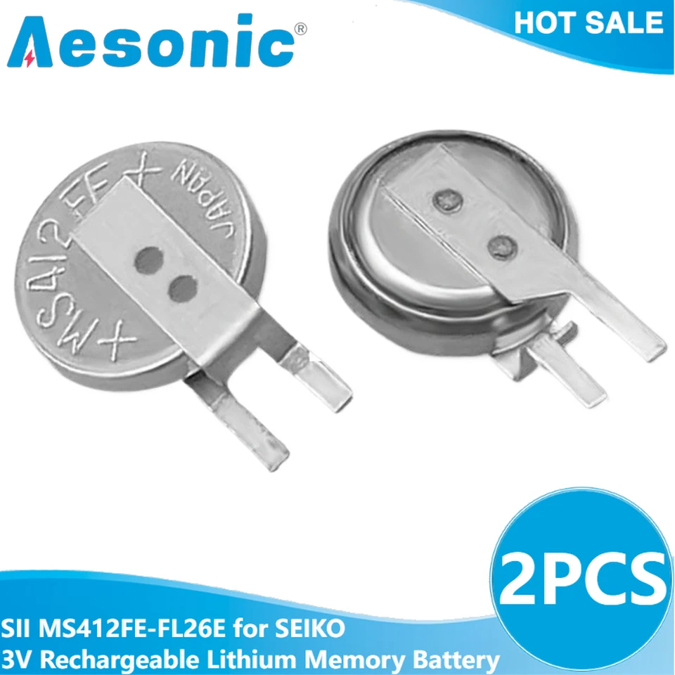 Sii-充電式リチウム電池,3v,seiko用MS412FE-FL26E,ms412,ms412,fe,2個 - AliExpress