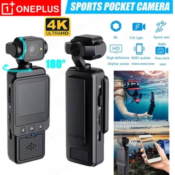 Videocamera Sportiva Tascabile OnePlus 4K con Display 180° °   Videocamera WiFi Rotante con Luce Integrata e Sensore di Movimento
