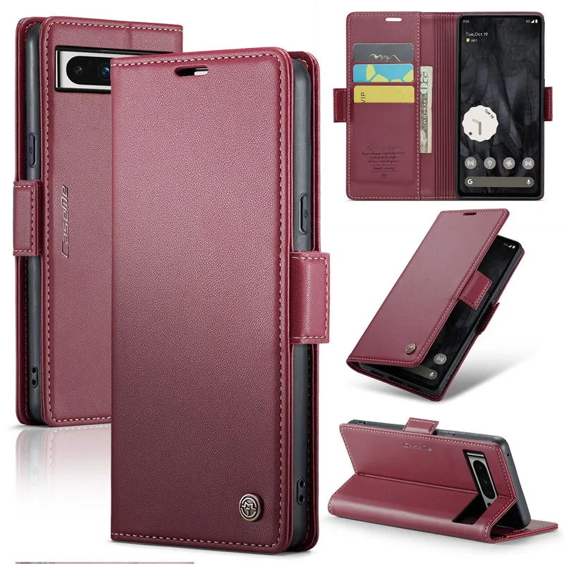 Luxury CaseMe Flip Stand Leather Wallet Phone Case with Card Slots and Book-Style Back Cover