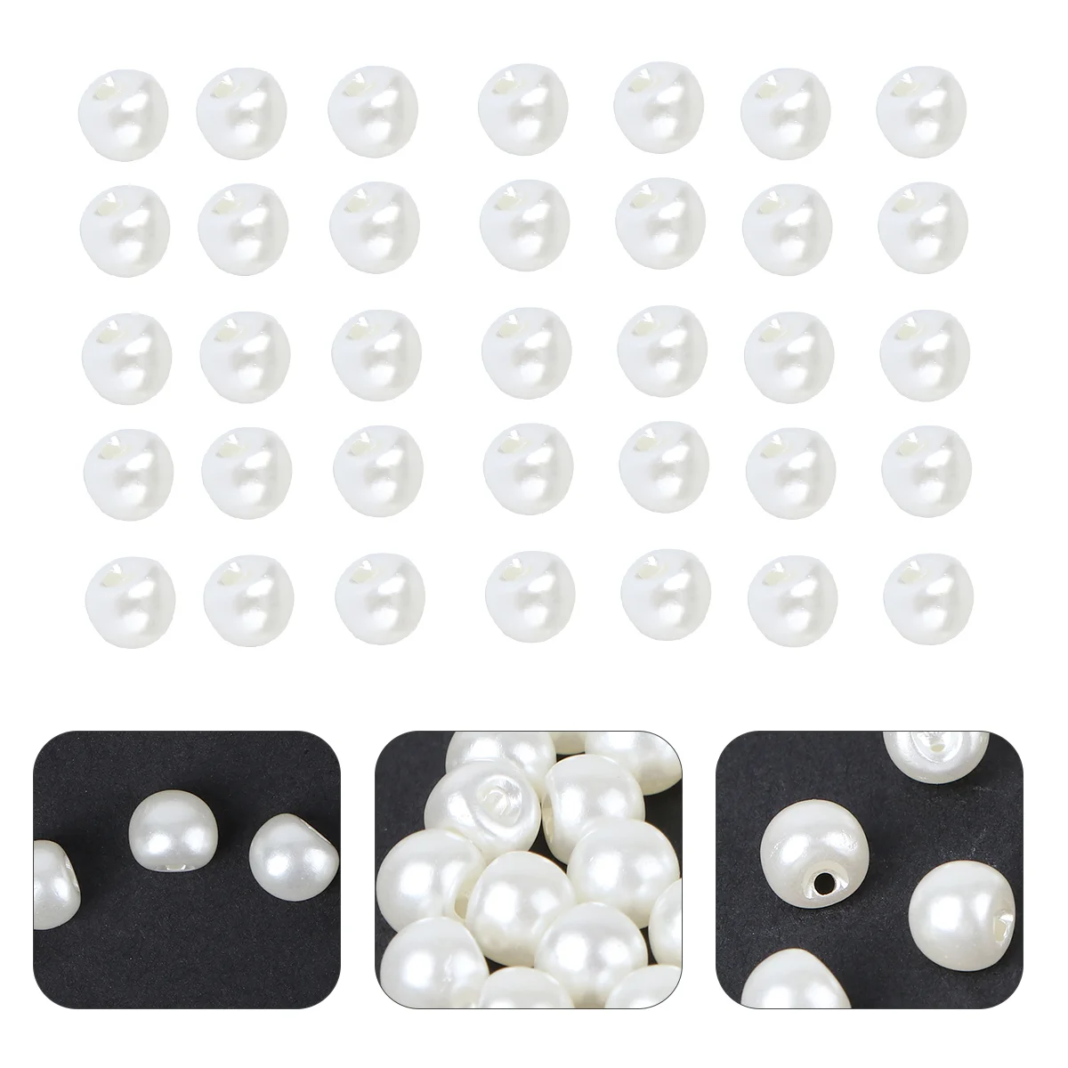 

50PCS Round Shape Pearl Buckles Colorful Pearl Buttons Creative Buckles (10L)