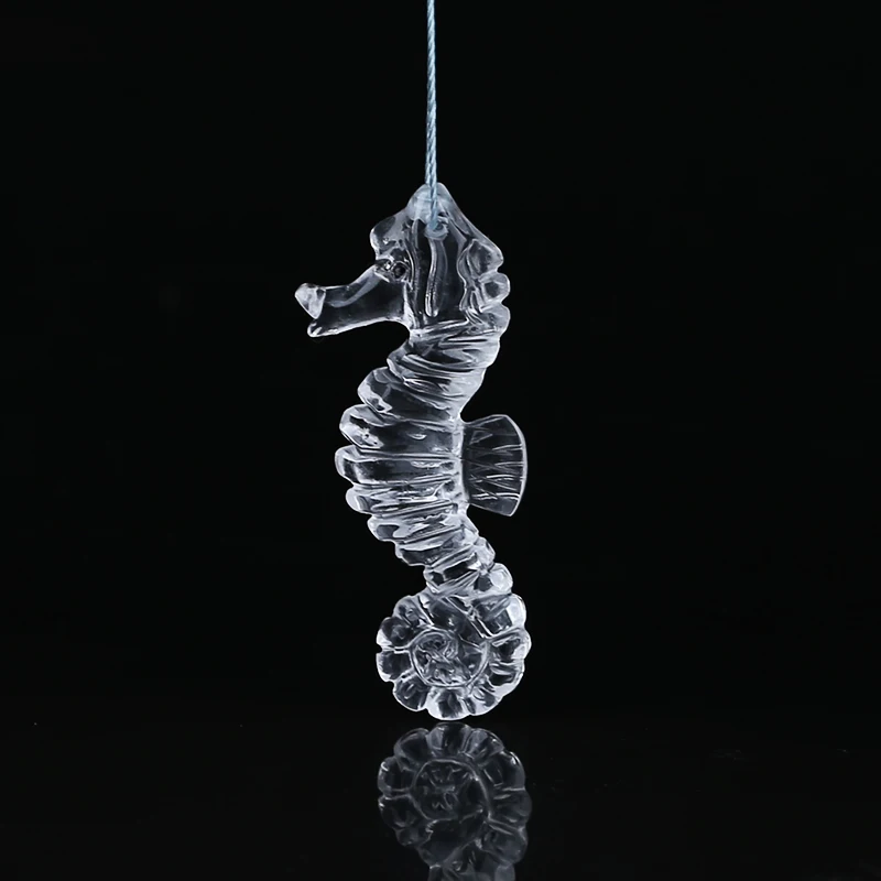 New Handmade White Quartz Carved Hippocampus Pendant Bead 50x22x7mm 7g Fashion Jewelry Necklace Accessories