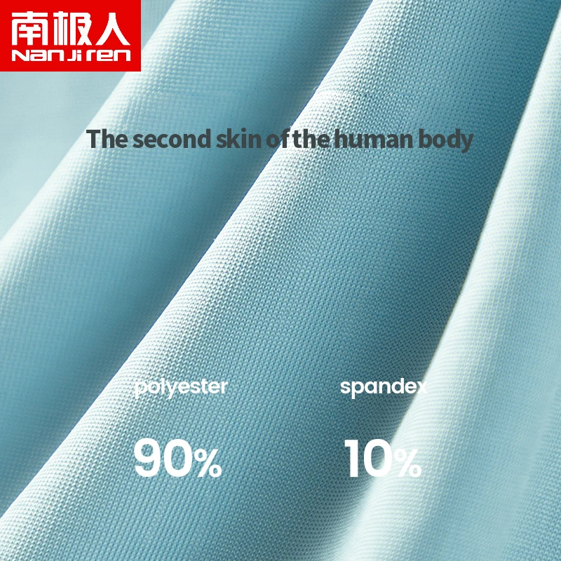Nanjiren Summer Men Underwear 3A Grade Antibacterial Boxer Ice Silk Cool Solid Underpant Light-thin Soft Breathable Male Panties