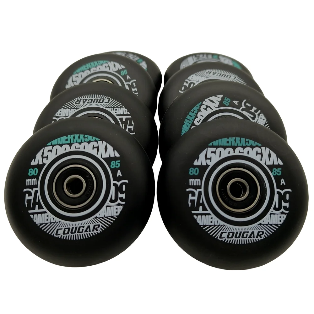 Inline skate wheel roller wheel cougar 78mm 80mm width 24mm 85A bearing 608RS 8 wheels/lot