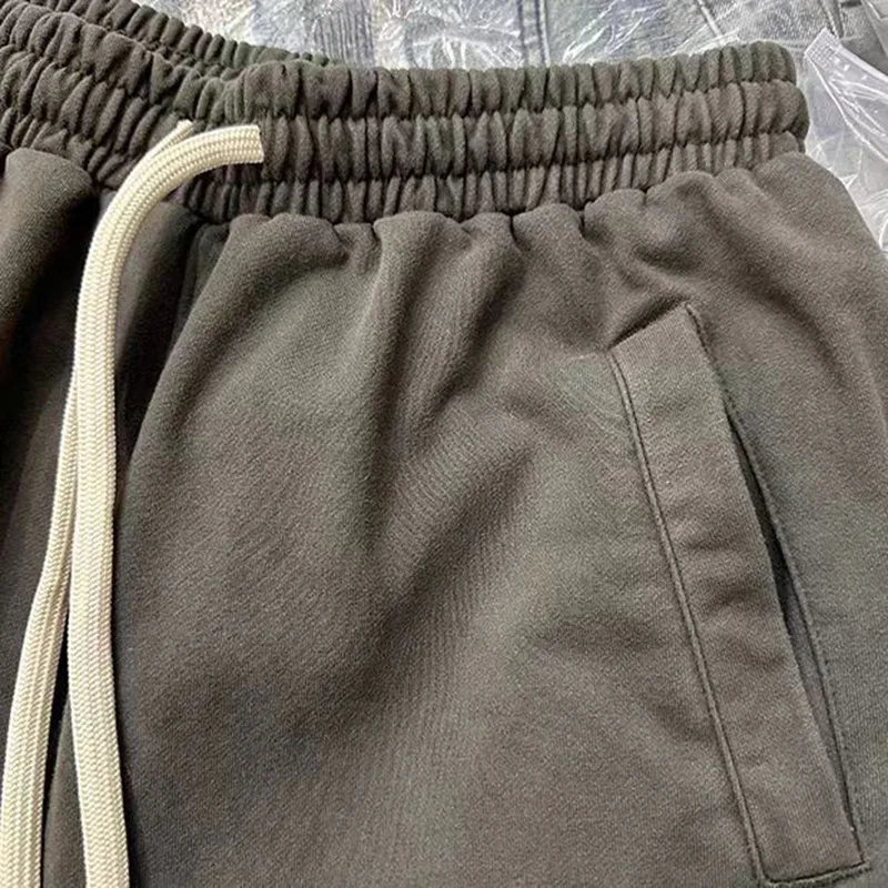 New Top Quality Loose Casual Grey Shorts Summer Men Woman Simple Splice Joggers Drawstring Breeches