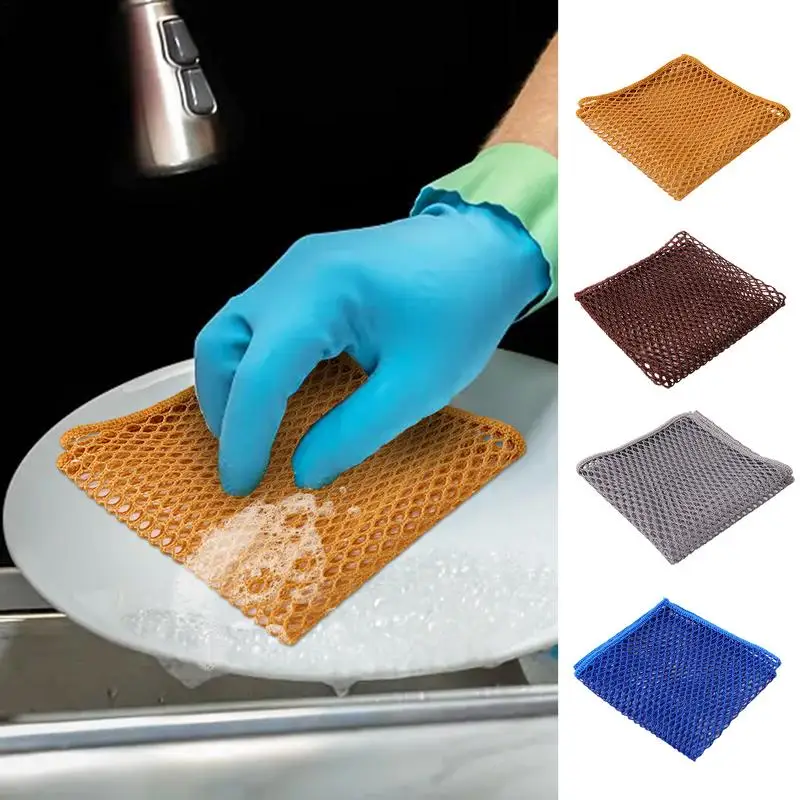 

Dish Washing Net Cloths Microfiber Cleaning Cloth Dish Washing rag kitchenware Mesh Scrubber kitchen cleaning accessories