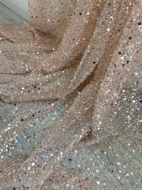 1 Yard Sequins Beaded Rose Gold Tulle Lace Fabric for Wine Red Wedding  Dress,Evening Party Skirt,Ball Gown,Sparkle Dance Costume - AliExpress