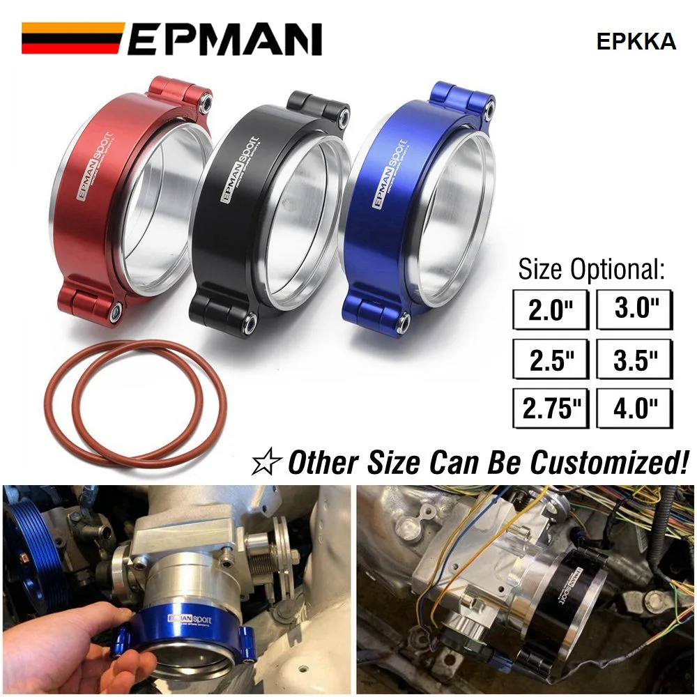 EPMAN HD Exhaust V-band Clamp Flange System Assembly Anodized Clamp For 3.5 4.0 OD Turbo Dump Pipe