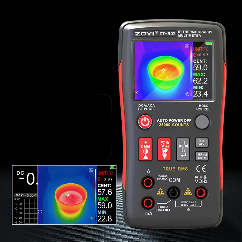 ZOYI 전문가용 열화상 카메라(-20550) ℃ 240x240 픽셀 렌즈를 장착하여 열화상 이미징 R02를 구축하는 데 적합합니다.