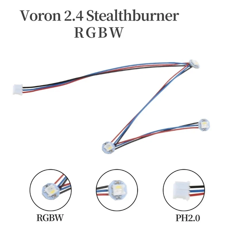 Voron 2.4 스텔스버너용 완전 조립 LED, 3 RGBW 미니 단추 LED U4LD