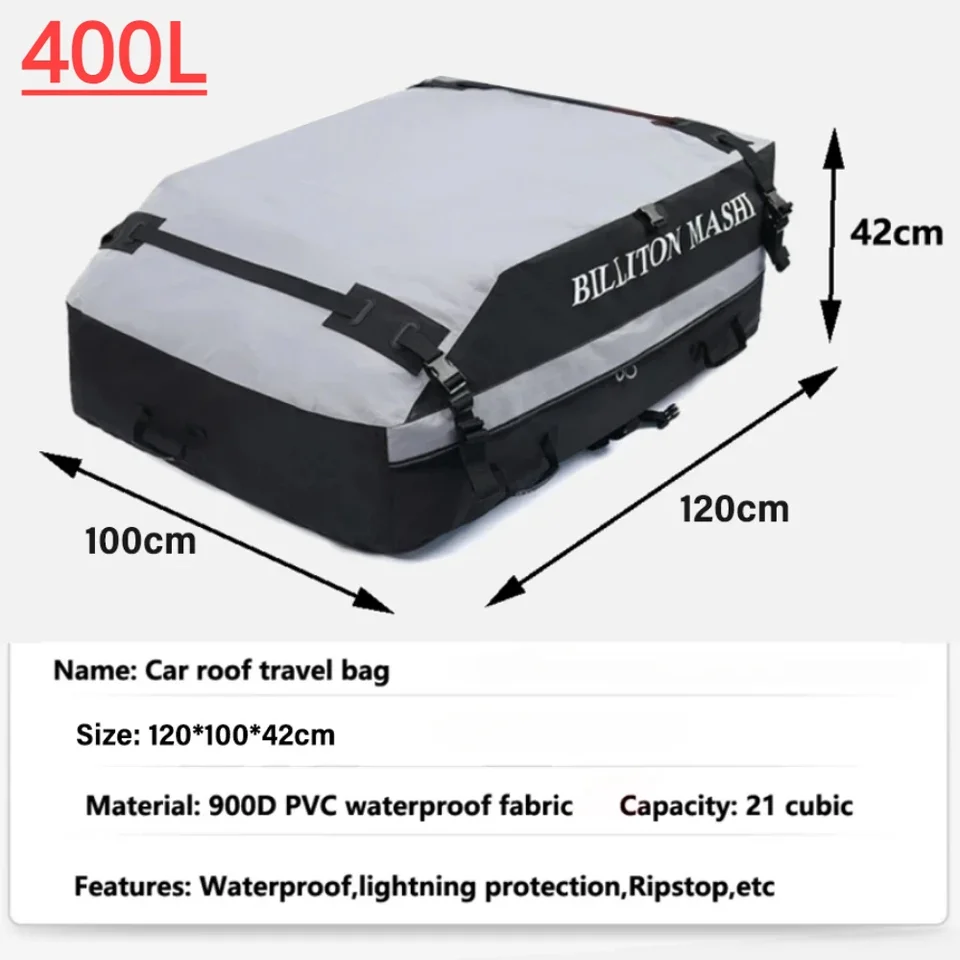 カールーフバッグ ルーフトップカーゴキャリア 21立方フィート 防水 ルーフ 荷物キャリアバッグ 滑り止めマット付き すべての車 SUV ラック付き/なし用 (4Mラチ カールーフトップカーゴキャリアバッグ 21立方フィート 100%防水 高