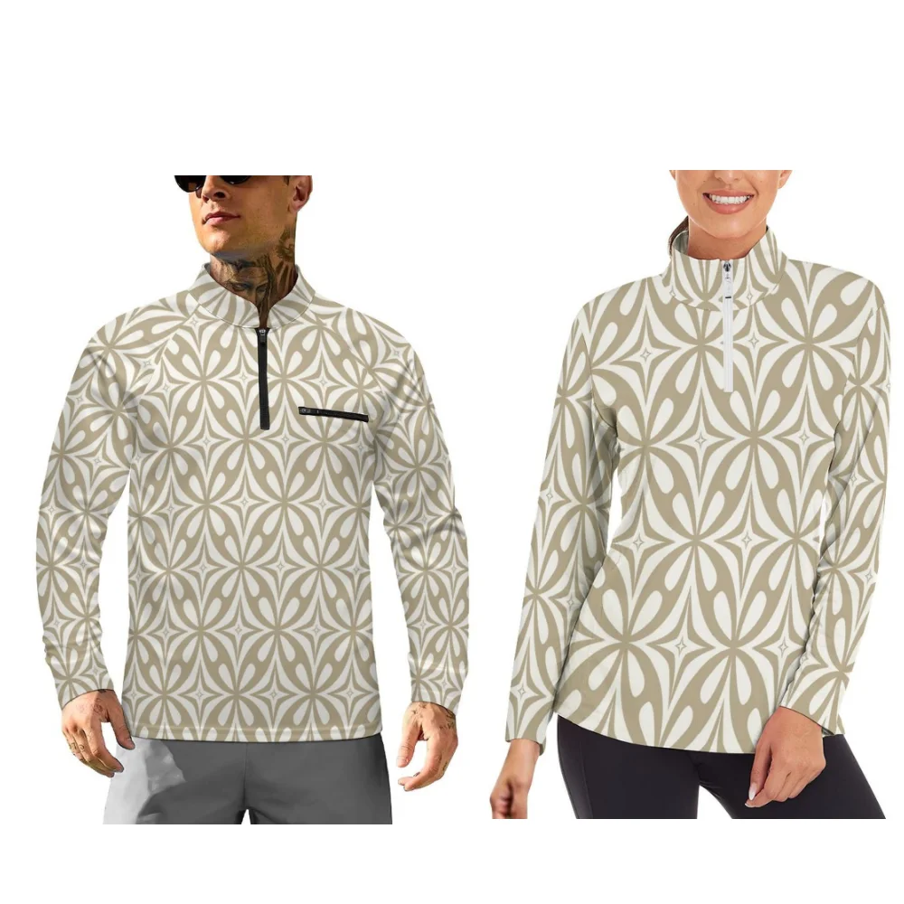 가을과 겨울을 위한 긴팔 운동복 커플을 위한 운동복 폴리네시아 스타일 프린트..