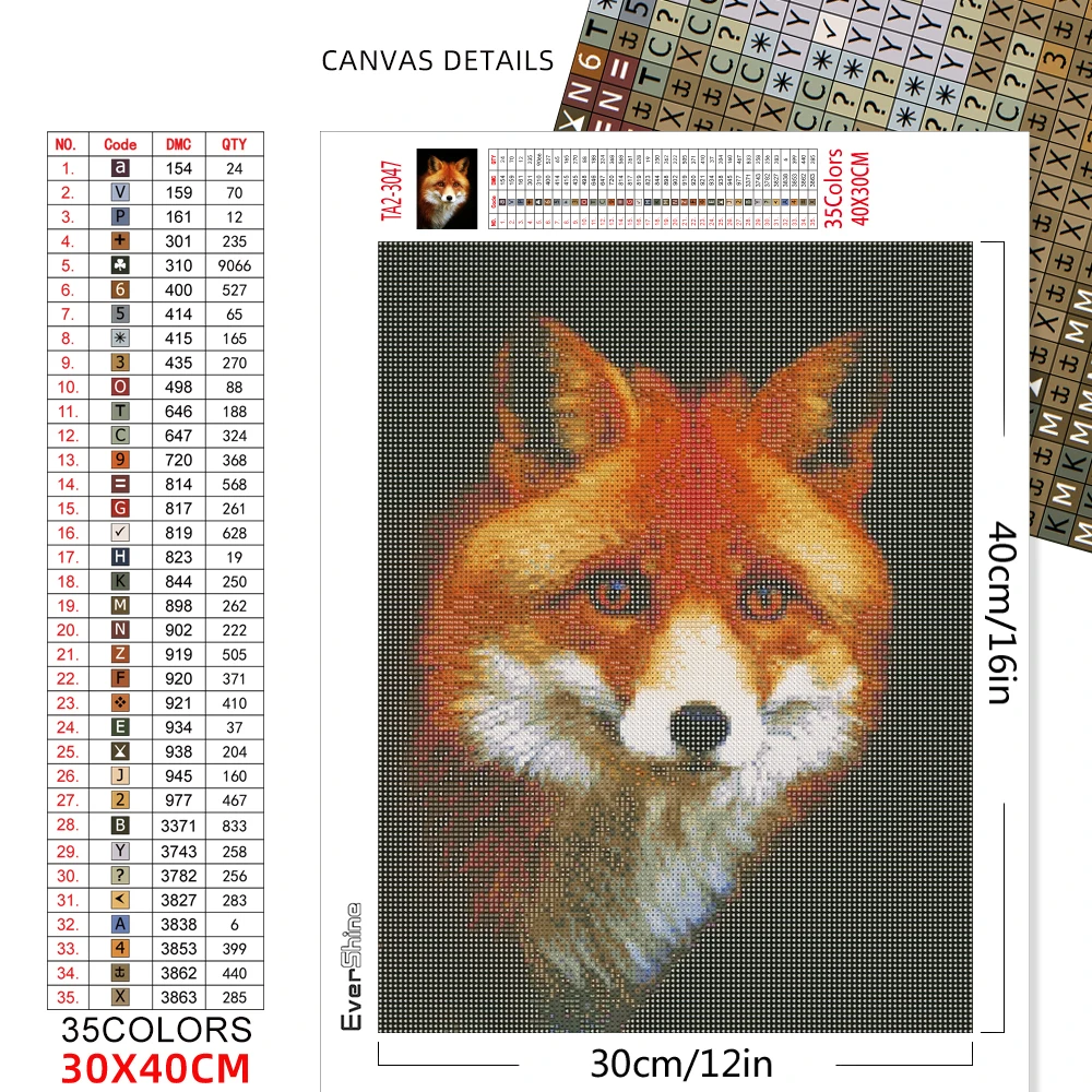 Evershine 5D Diamond Painting Cross Stitch Animals Diamond Embroidery Fox Full Square Rhinestone Pictures Home Decor diamond painting