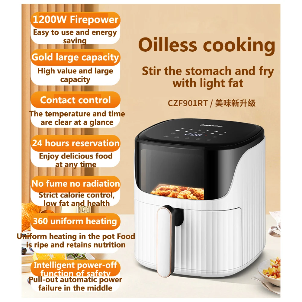 2023 8l Air Fryer Without Oil Hot Air Electric Fryer With Viewable