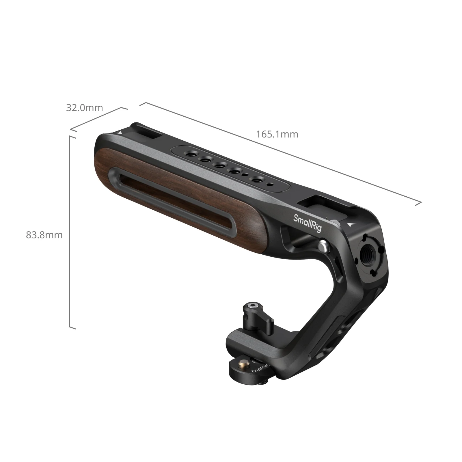 Wooden Top Handle NATO,Cold Shoe,1/4'' ARRI 3/8'' Shooting HandGrip Extend Monit