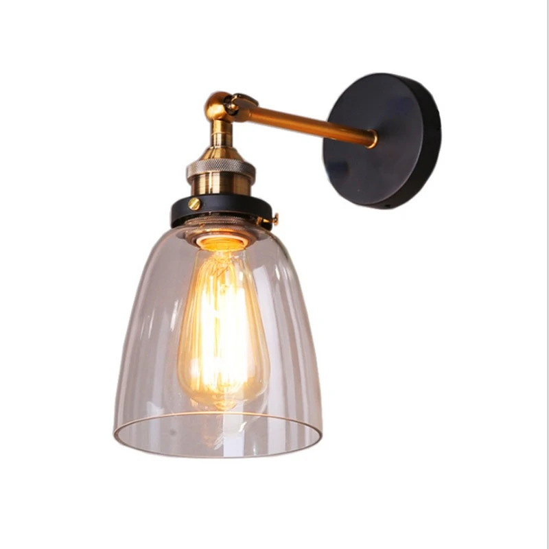 

Nordic Simple Retro Industrial Style In Hotel Bedside Hallway Staircase Glass Wall Lamp For Living Room Led Wall Light