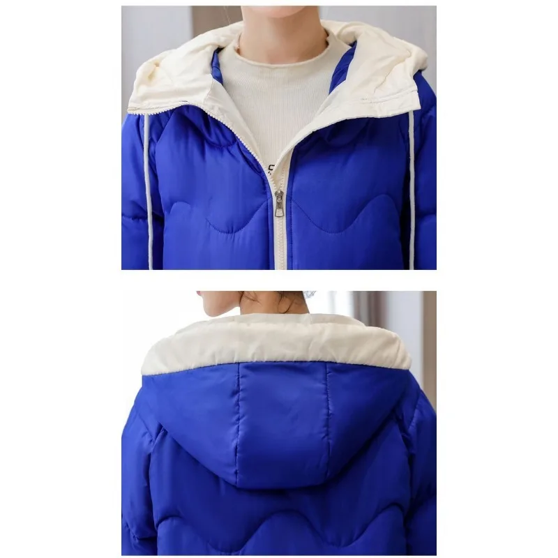 2023 New Women Down Cotton Coat Winter Jacket Female Korean Version Loose  Thick Large Size Parkas Hooded Loose Outwear Overcoat