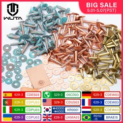 WUTA 50/100 Set Solid Brass Rivets With Burrs,Copper Rivets Studs Permanent Tack Fasteners Leather Craft,Belts,Halters,Bridle