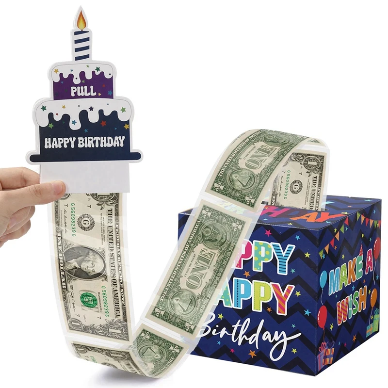 Birthday Money Gift Boxes with Pull-Out Happy Birthday Card, Fun Cash Surprise Packagin... - SKU MGB01127 - UGI Packaging