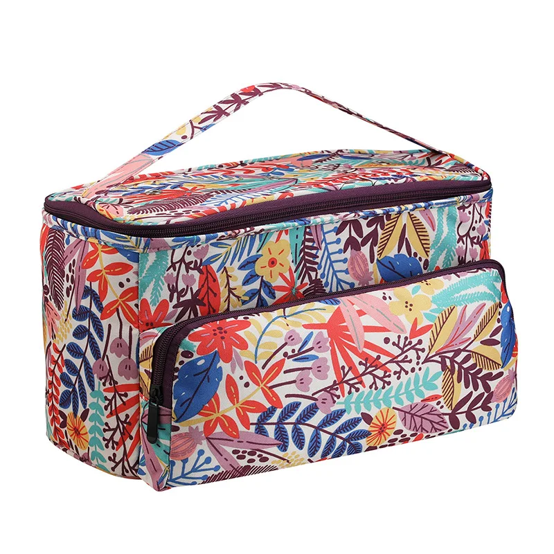 Yarn Storage Bag Sewing Crochet Kit Organizer 3 Holes Portable Oxford For Unfinished Project DIY