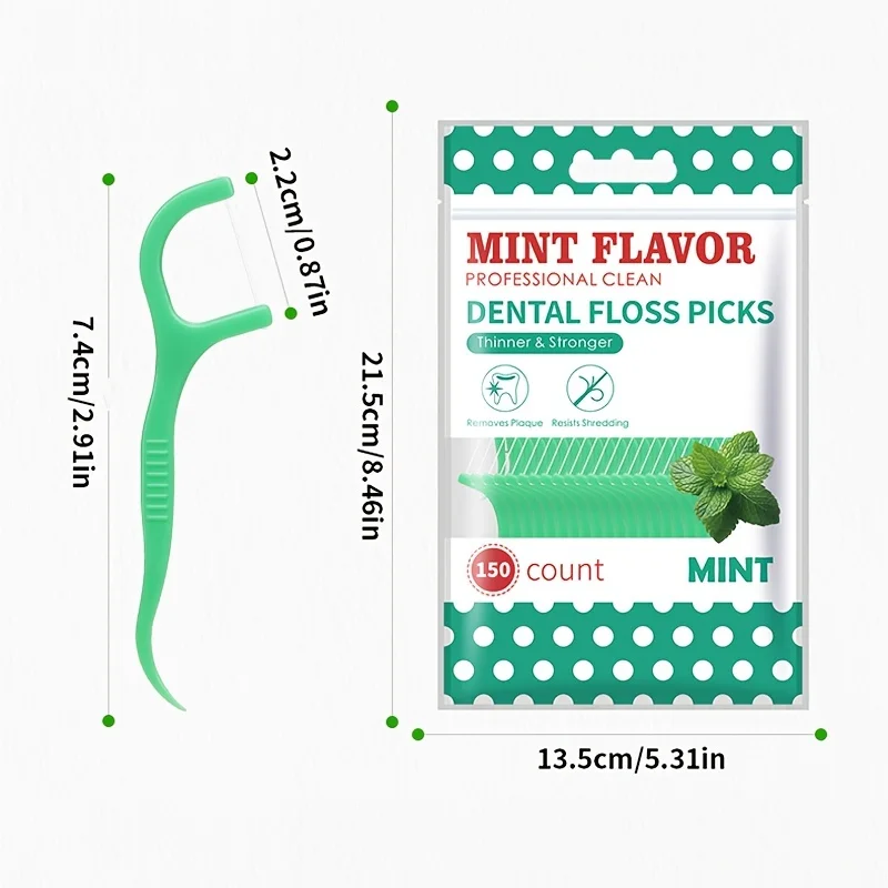 300PCS/150PCS/50PCS - Mint Floss Stick - interdental cleaning tool 2
