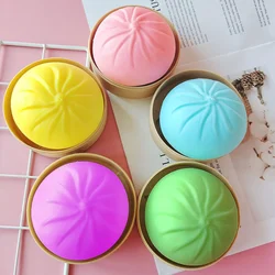 Dumpling Stress Relief Squeeze Toy with Steamer (9cm - Colored Random)
