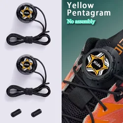 No - Tie Swivel Buckle Shoe Laces with Free Knob (Yellow Pentagram)