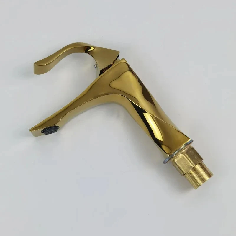 Bathroom Faucet Basin Sink Golden Chrome Tap Hot Cold Water Mixer Tap Deck Mounted Bathroom Faucets Single Lever Taps