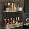 Wall Mounted Shower Shampoo Racks Bathroom Shelf Organizer Non-Drilling Removable Transparent Pet Material Bathroom Storage Rack 3