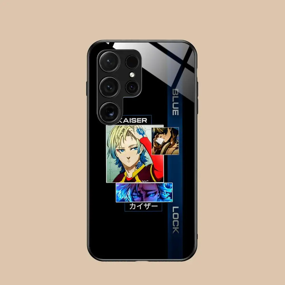Luxury Colorful Glass Phone Case Featuring Blue Lock Michael Kaiser Design