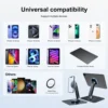 Black Magnetic Metal Stand 360° Rotatable Holder for Portable Monitor, iPad & iPhone Displays,  Stable 3KG Bracket 3