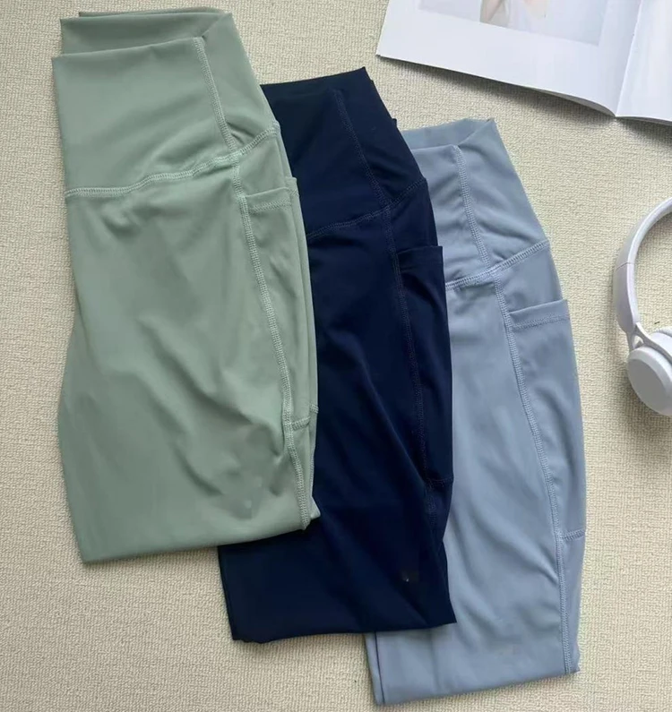 Taschen-Yogahose für Damen mit hoher Taille und Hüftlift-Effekt, Fitnessanzug mit hochwertigem Gefühl für Sport und Radfahren – Detail 6