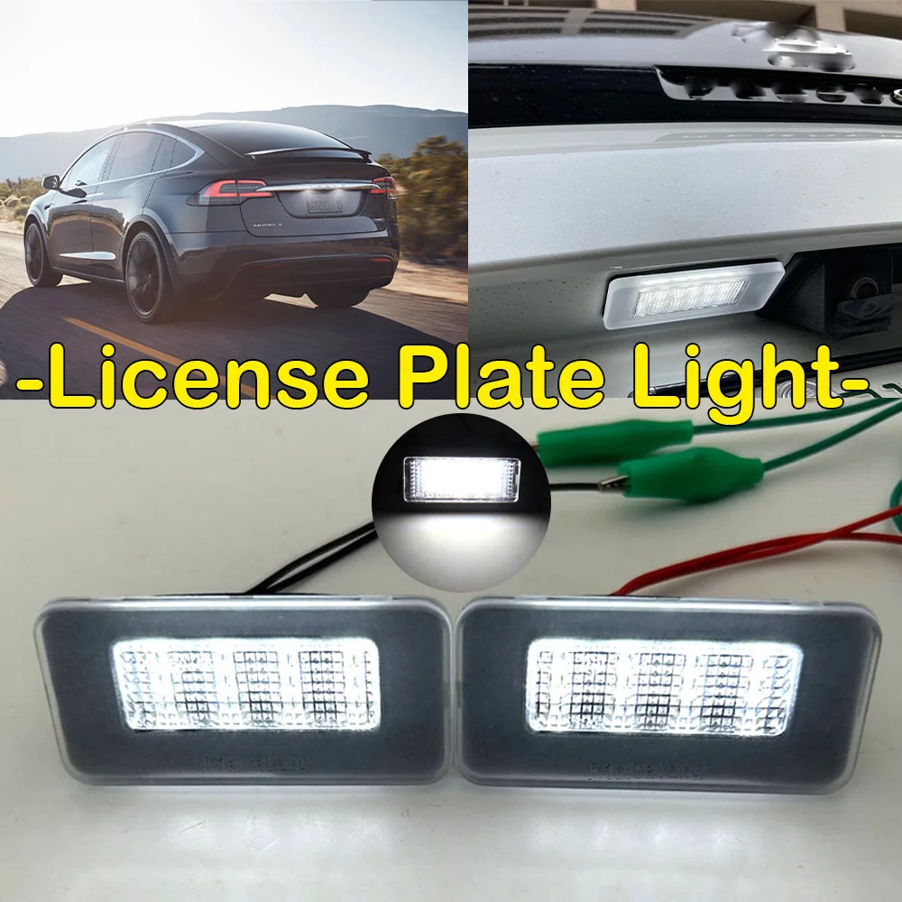

2 шт. для Tesla Model X 2016-up Model S 2017-up, номерной знак автомобиля, светодиодный 103434100A