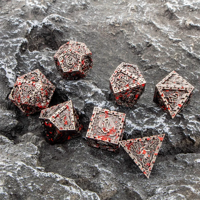 7pcs ݼ Dnd ֻ Ʈ   巡 D & d D + d  Ʈ D20 D12 D10 D % D8 D6 D4 RPG MTG ̺  ٸü ֻ