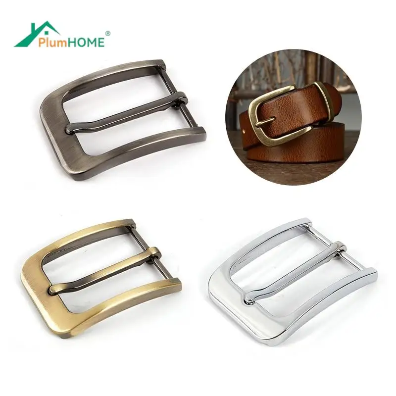 1pcs 40mm Metal Brushed Belt Buckle Men End Bar Heel bar Single Pin Belt Half Buckle Leather Craft Belt Strapp Webbing