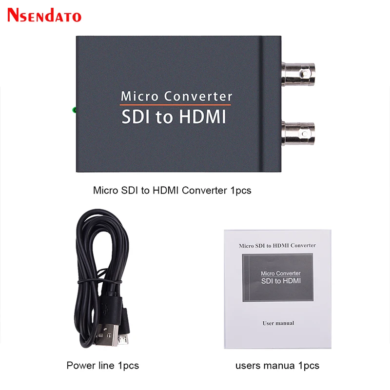 SDI to HDMI HDMI to SDI Converter Adapter Mini 3G HD SD-SDI Video Micro Converter with Audio Auto Format Detection for Camera TV