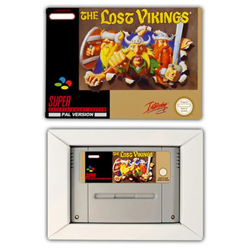 O perdido vikings 1 2 jogo de ação para snes 16 bit retro carrinho