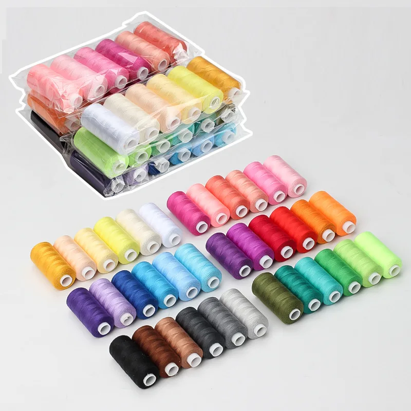 6 Colors/Set Yarn Sewing Thread Roll Machine Hand Embroidery 400 Yard Each Spool Full Polyester Durable For Home Sewing Kit