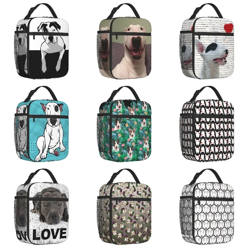 

Bull Terrier Dog Thermal Insulated Lunch Bag Women EBT Puppy Resuable Lunch Tote for Outdoor Camping Travel Storage Food Box