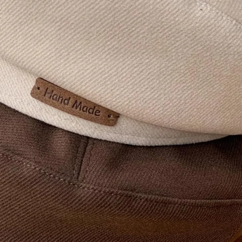 Retro Handmade Beret Spring Autumn Women Black Beige Woolen Beret Khaki Brown Painter Hat Female Winter Temperament Sense Cap