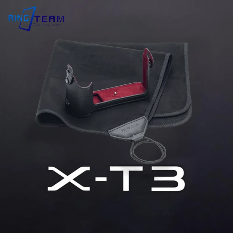 X-T3 가죽 케이스 카메라 하프 바디 백, 후지필름 XT3 X T3 BLC-XT3 카메라 보호 케이스 랩 원단 베이스